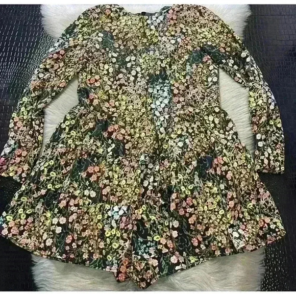 Zara Basic Collection Floral Mini Romper Tie Back Size Small - Picture 8 of 15